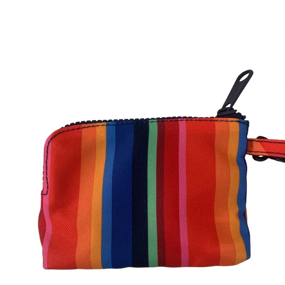 NWT Vera Bradley Zip Top Pride Pouch Water-Repellent Bright Stripe Pattern
